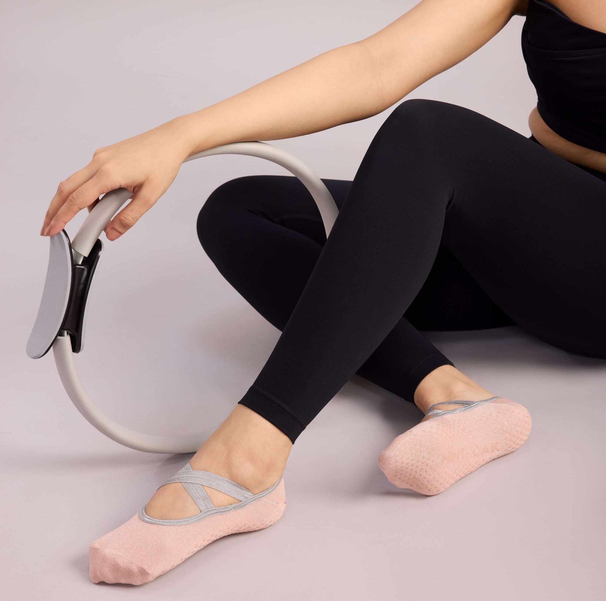Yoga and Pilates Non-Slip Socks for Women - Shimmer Light Pink