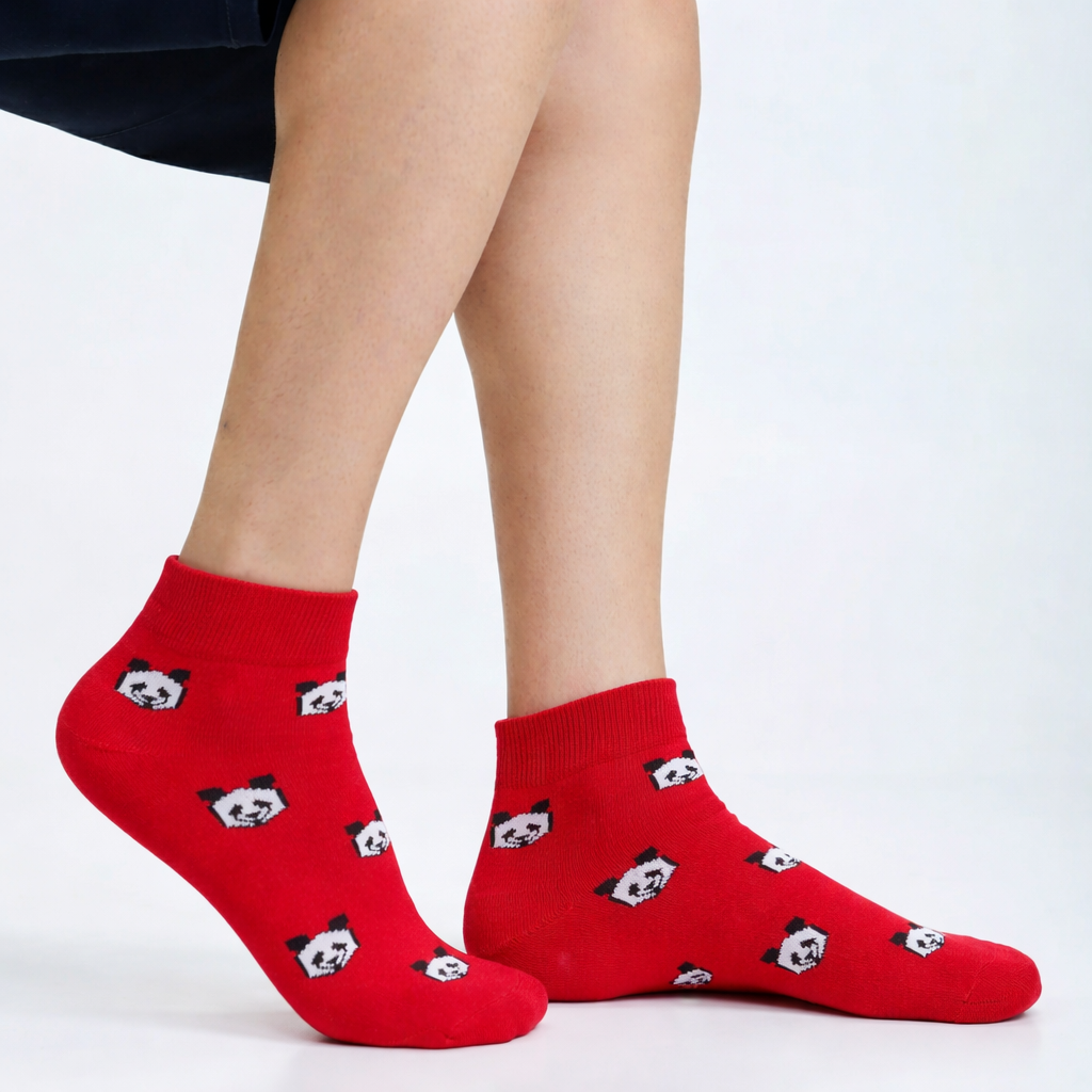 Panda Express - Red Men's Ankle Socks