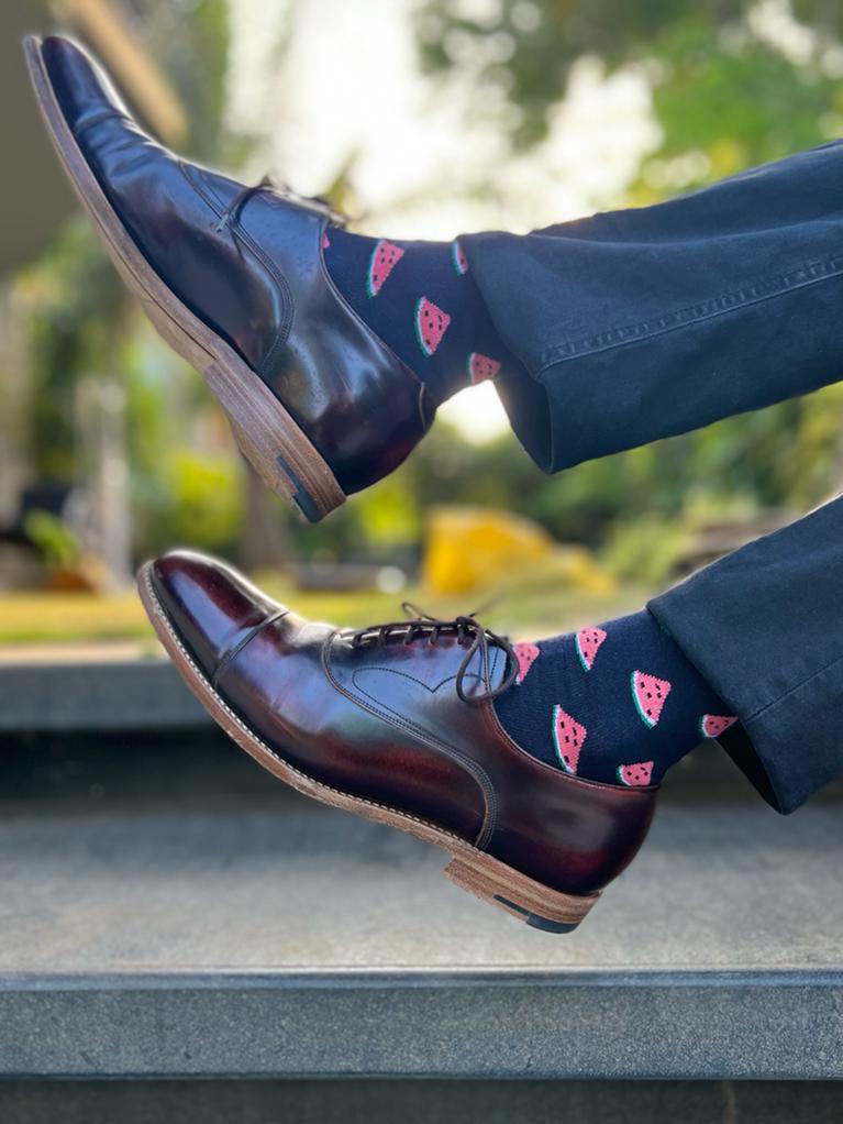 Feet Fiesta Set-of-3 Crew Socks for Men
