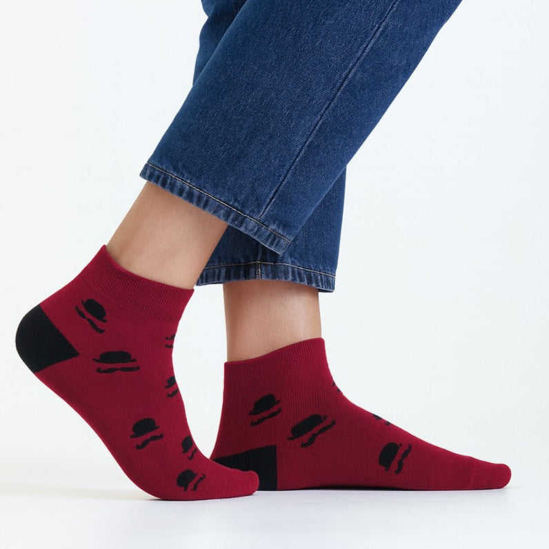 Men & Moustaches Men's Ankle Socks