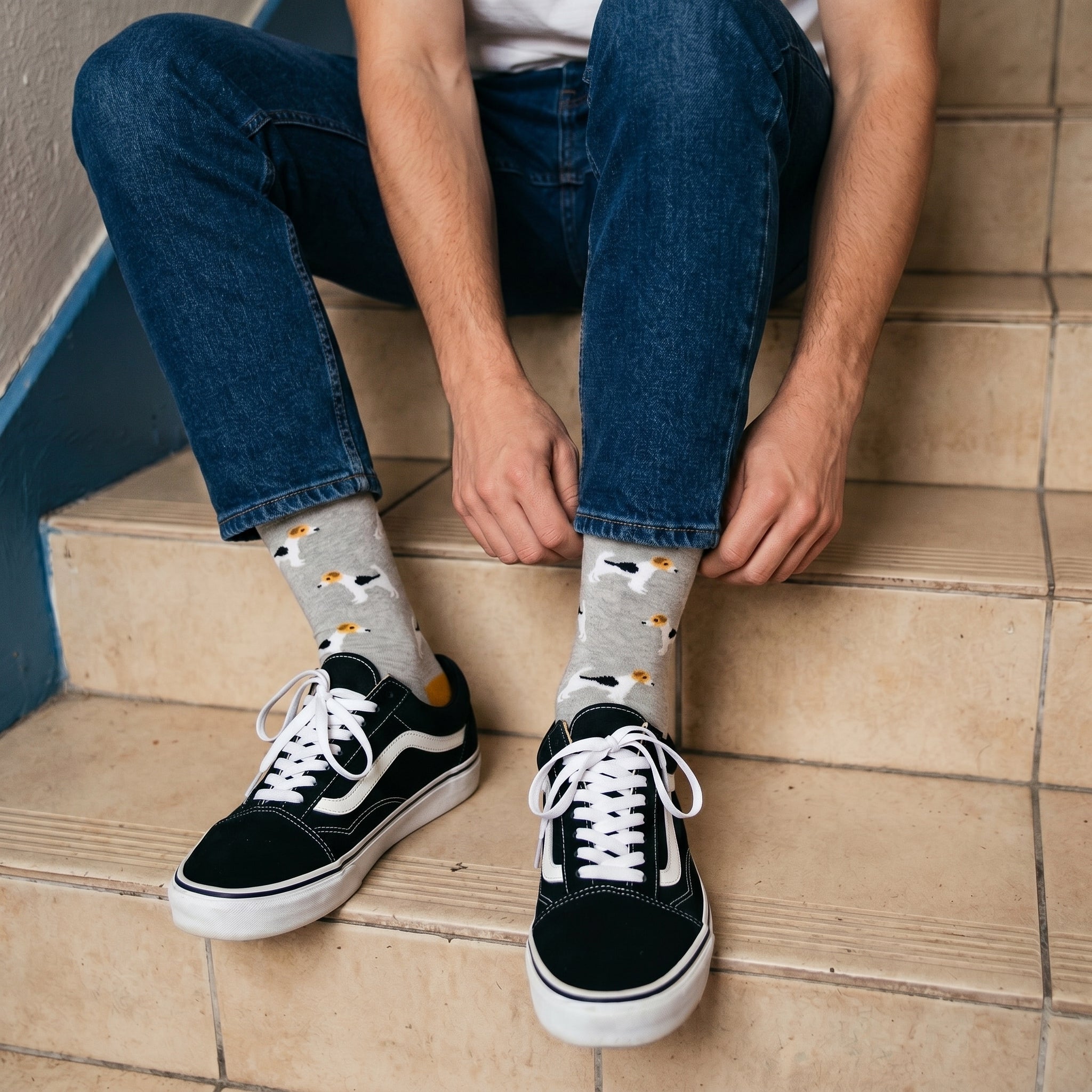 Paw Prints Men's Crew Socks