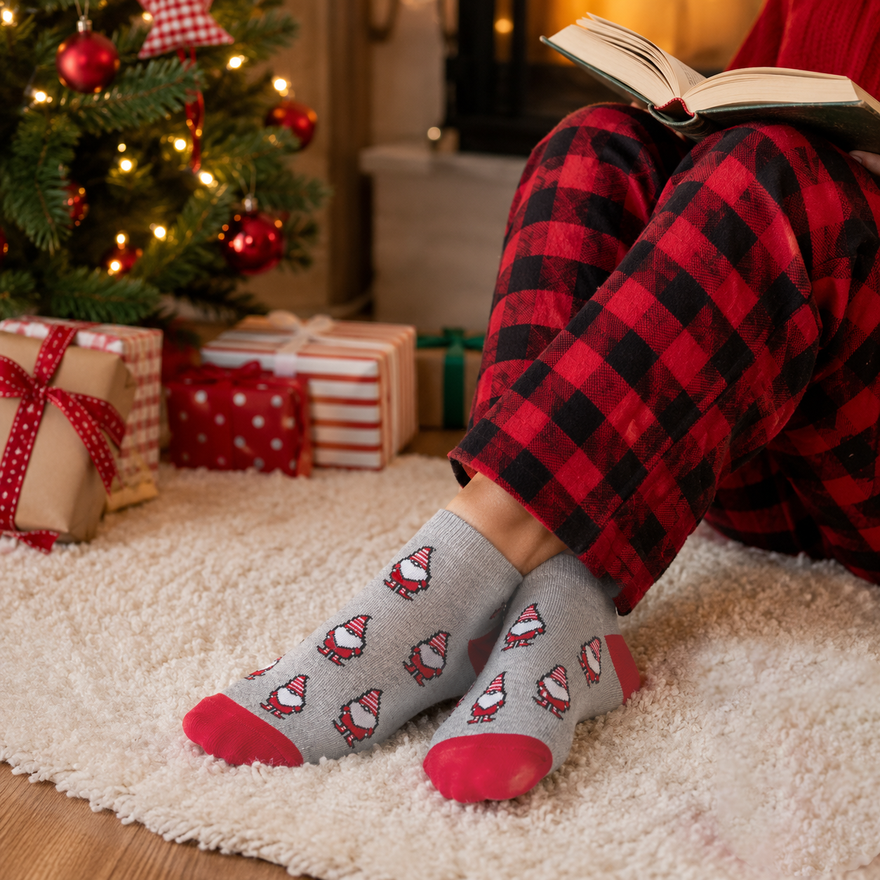 Merry Mischief Gnome Ankle Socks for Women