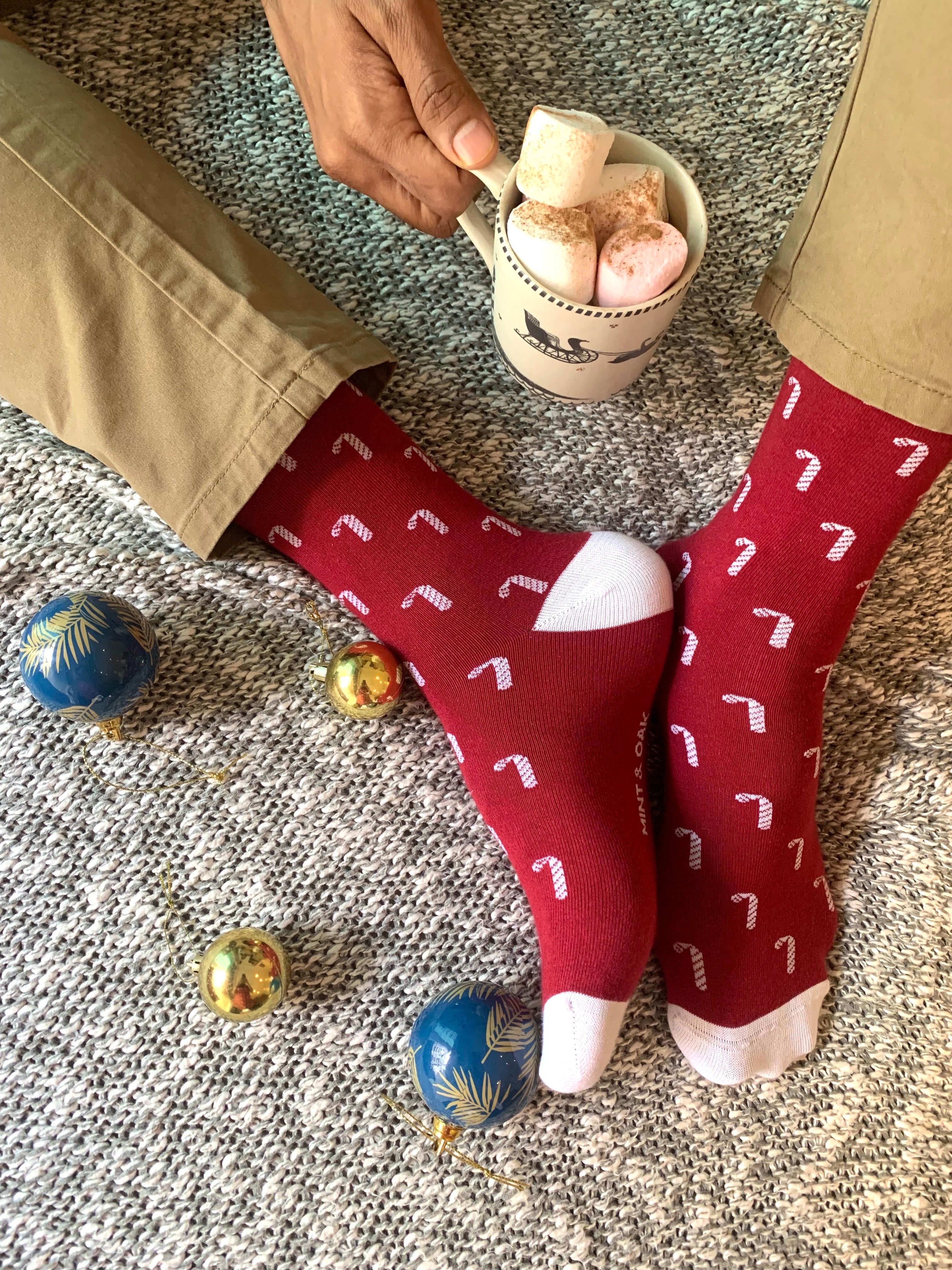 Sweet Treat Candycane Men's Crew Socks