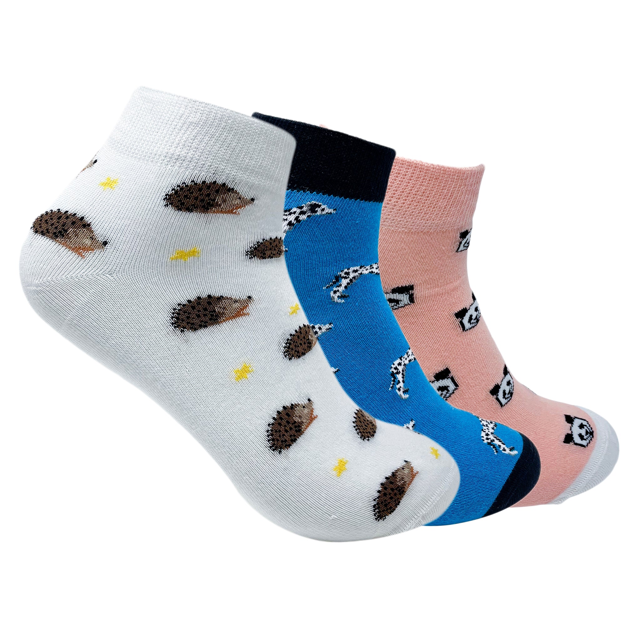 Animals Vibes Set-of-3 Ankle Socks for Men