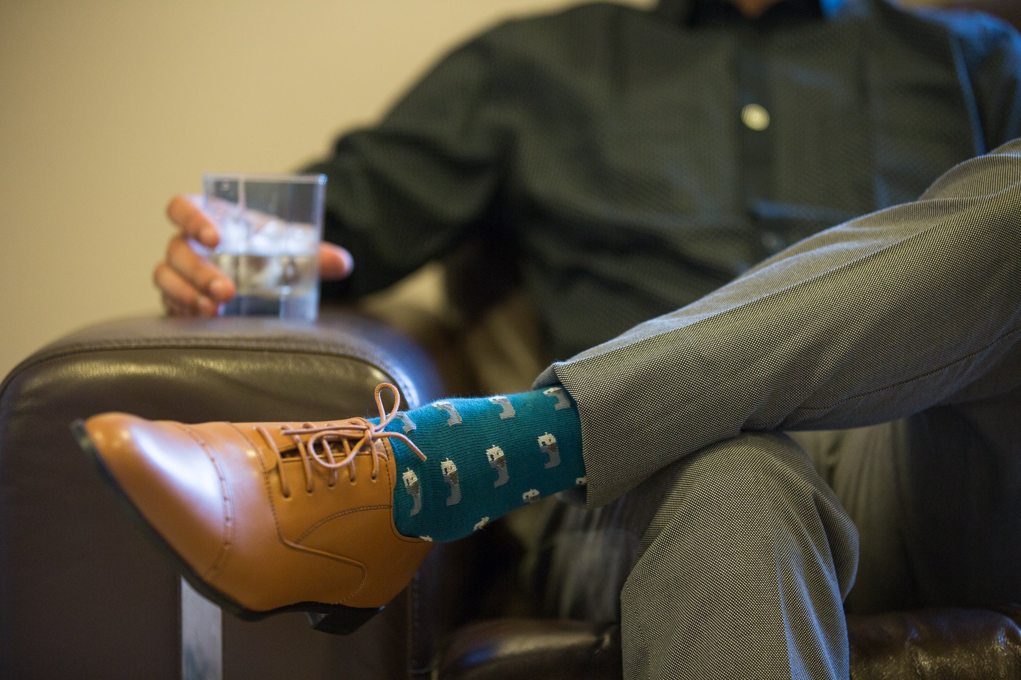 Blue all the way Set-of-3 Crew Socks for Men