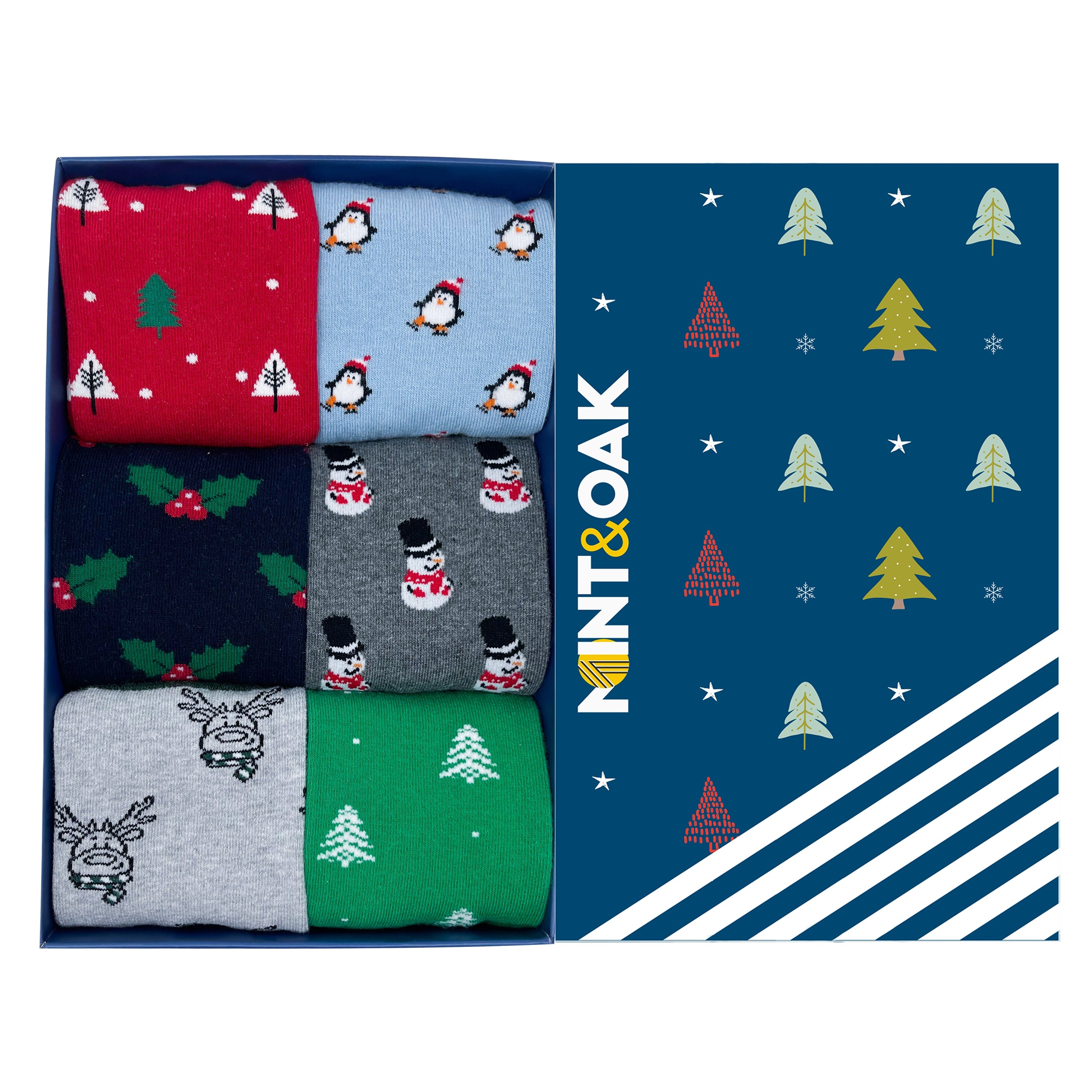 Giftbox of 6 - Christmas Must Have Socks For Men
