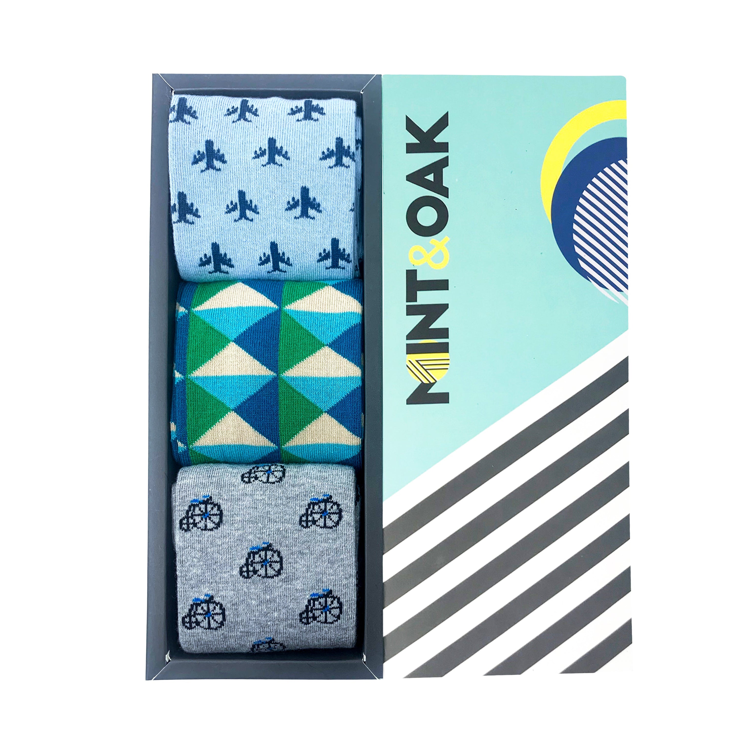 GET SET GO Set-of-3 Crew Socks for Men