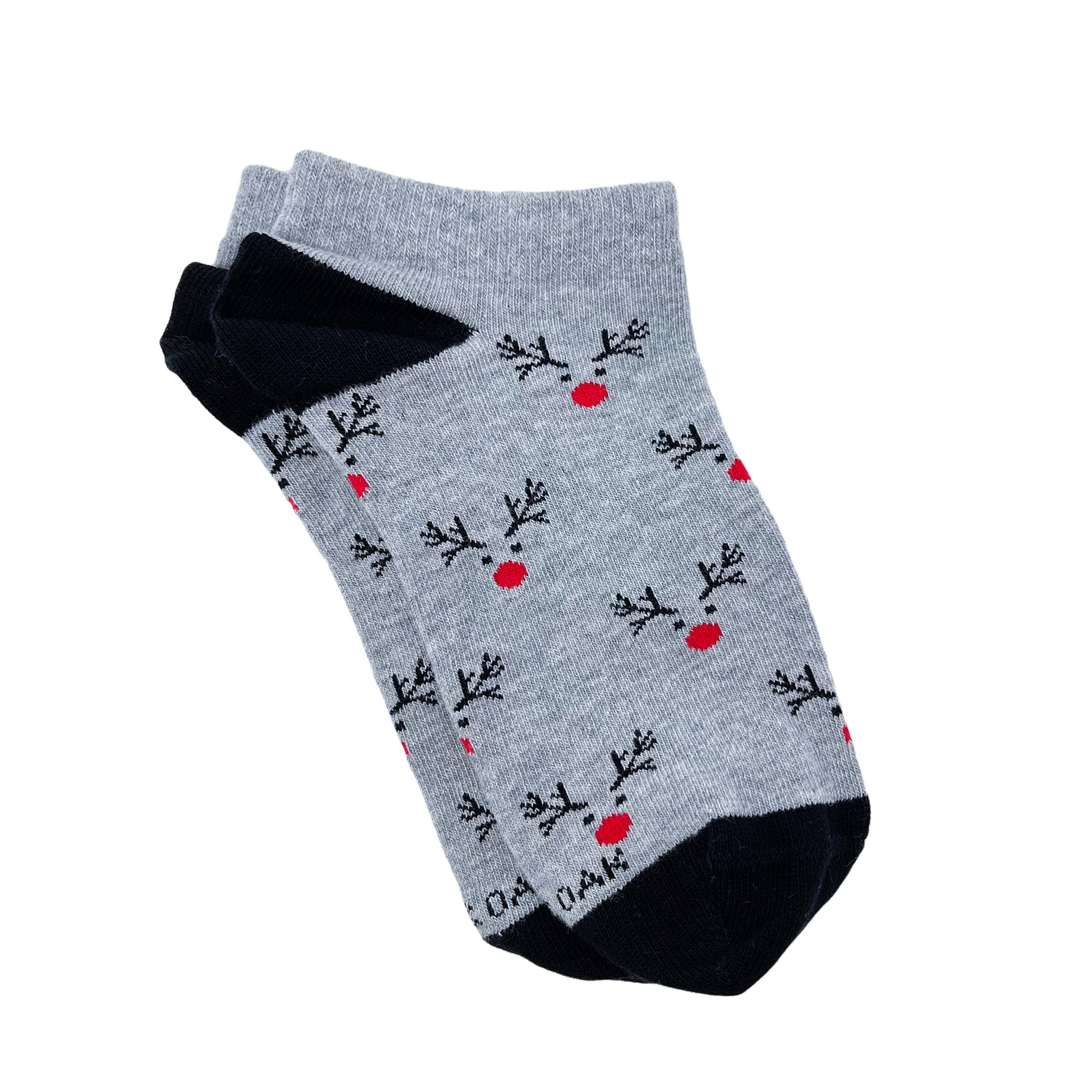 Red Nose Rudolph Ankle Socks for Women