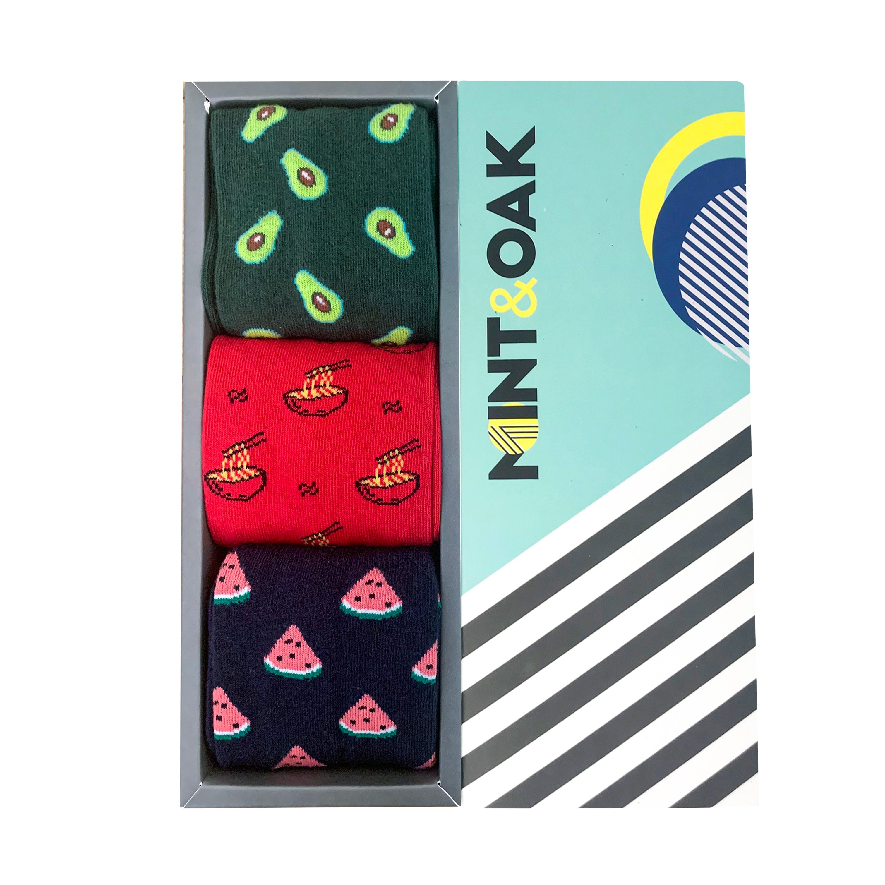 Breakfast Delight Set-of-3 Crew Socks for Men