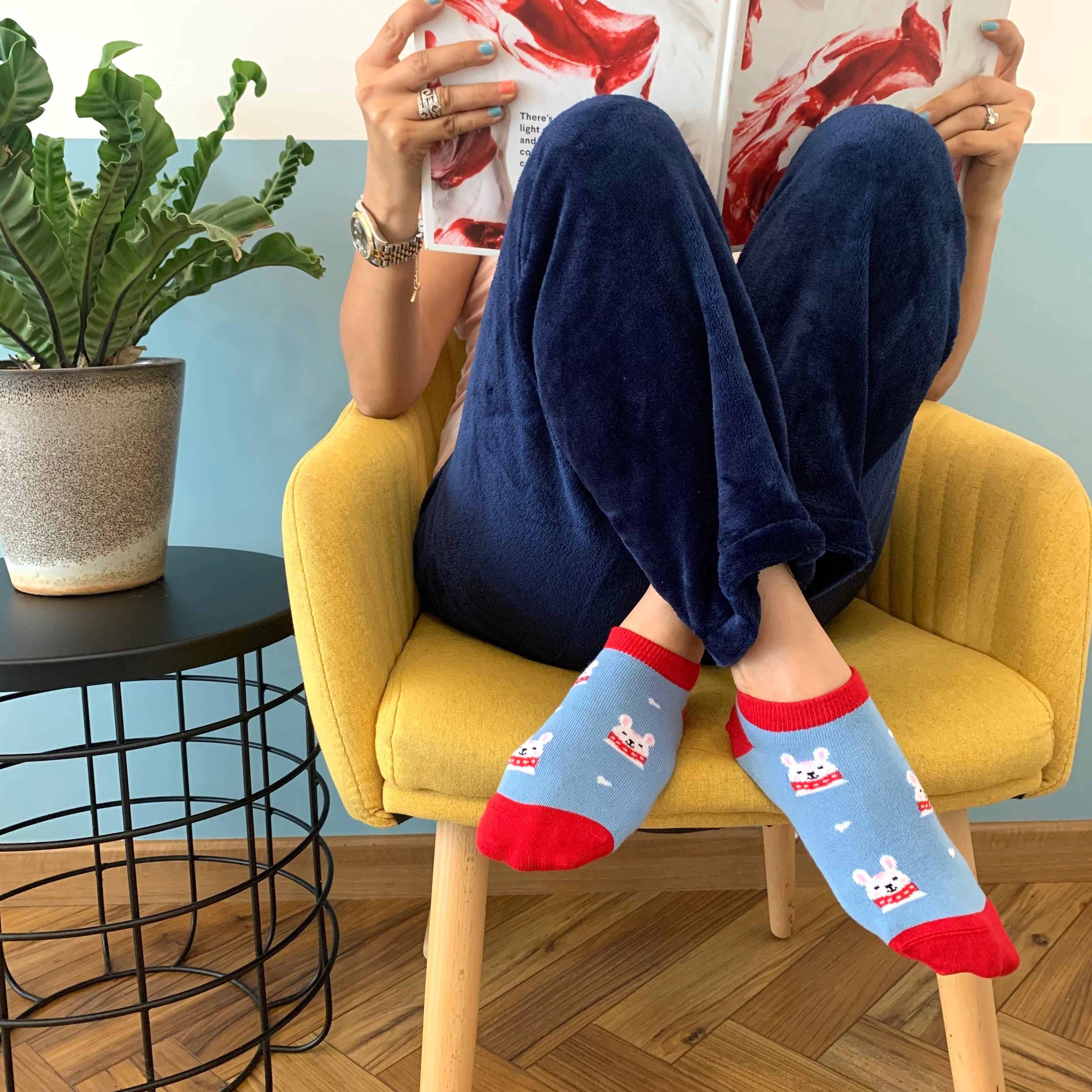 Christmas Bunny Ankle Socks for Women