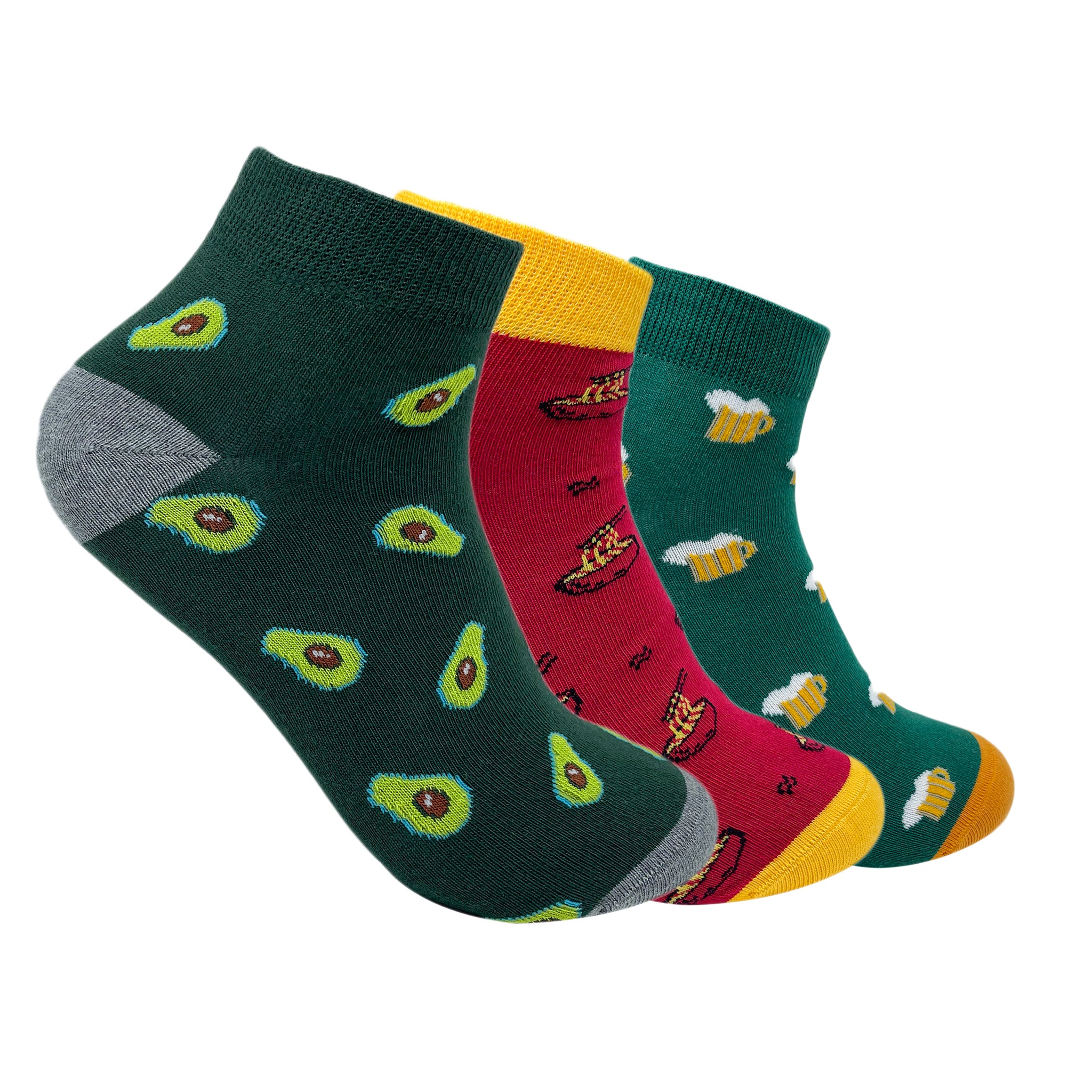Happy Belly Set-of-3 Ankle Socks for Men