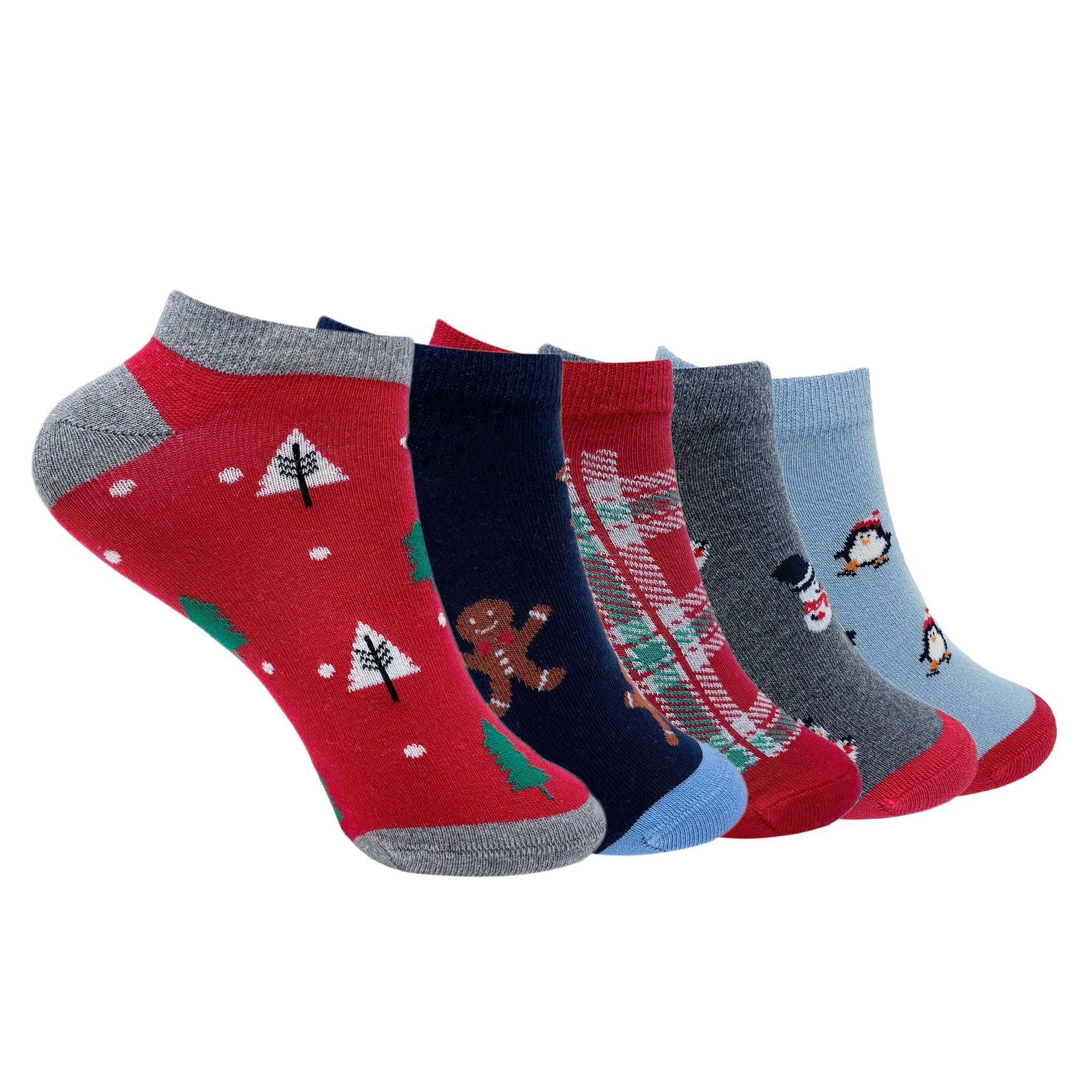 Magical Christmas Set-of-5 Ankle Socks for Women