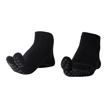 Pilates - Unisex Two-Toe Grip Socks – Anti-Slip Socks for Yoga, Pilates - Black