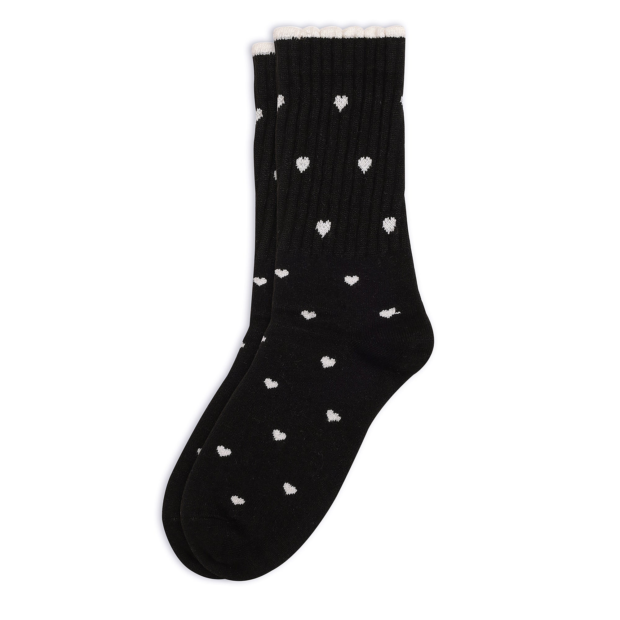 Women's Premium Wool blend Crew Socks - Black