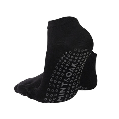 Pilates - Unisex Two-Toe Grip Socks – Anti-Slip Socks for Yoga, Pilates - Black