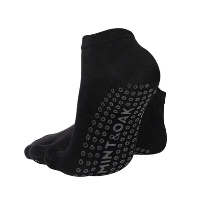 Pilates - Unisex Two-Toe Grip Socks – Anti-Slip Socks for Yoga, Pilates - Black