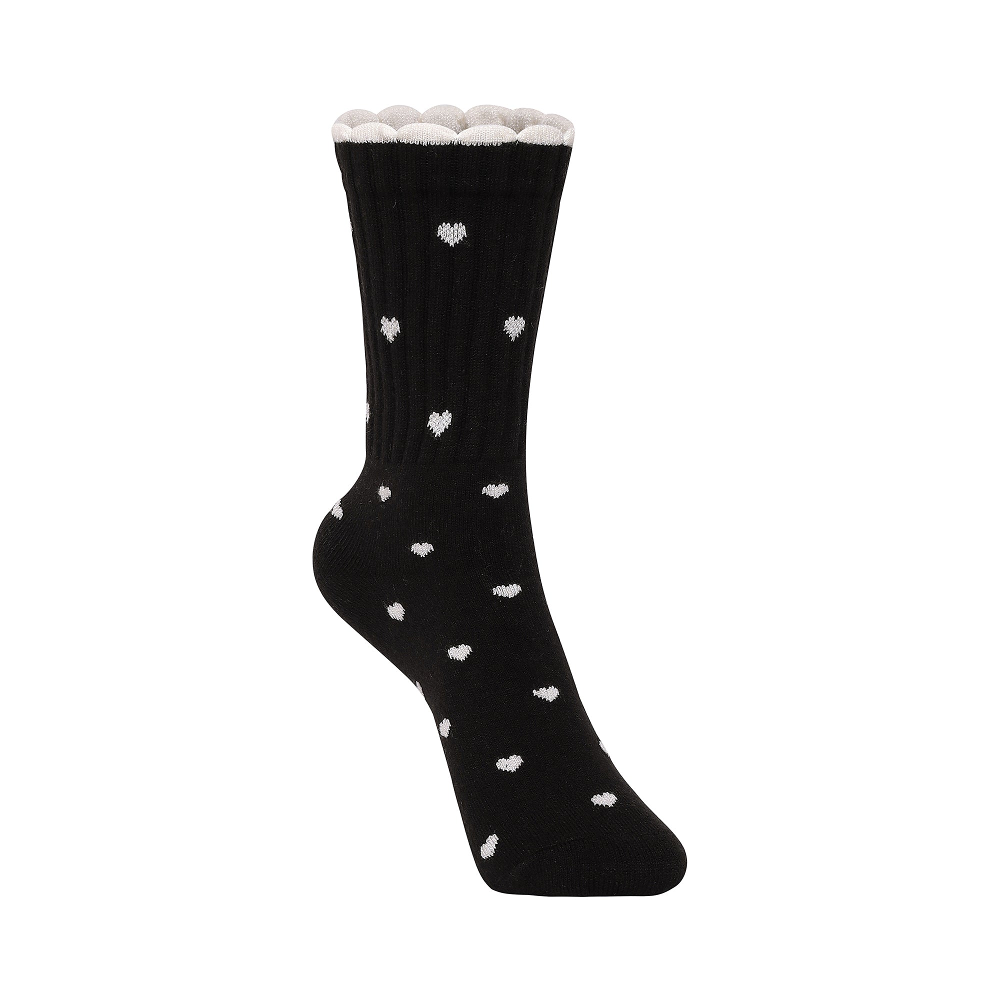 Women's Premium Wool blend Crew Socks - Black