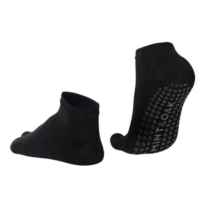 Unisex Anti-Slip Two-Toe Grip Socks for Elderly Care - Black