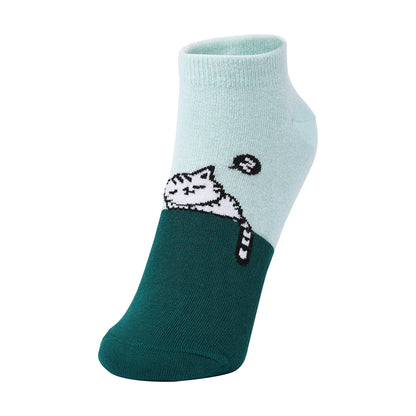 Cat On A Ledge Ankle Socks For Women