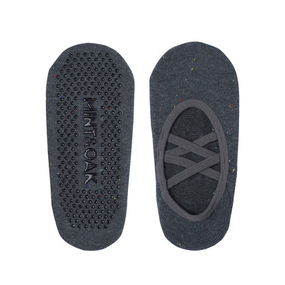 Double Criss Cross Yoga and Pilates Non-Slip Socks for Women - Grey