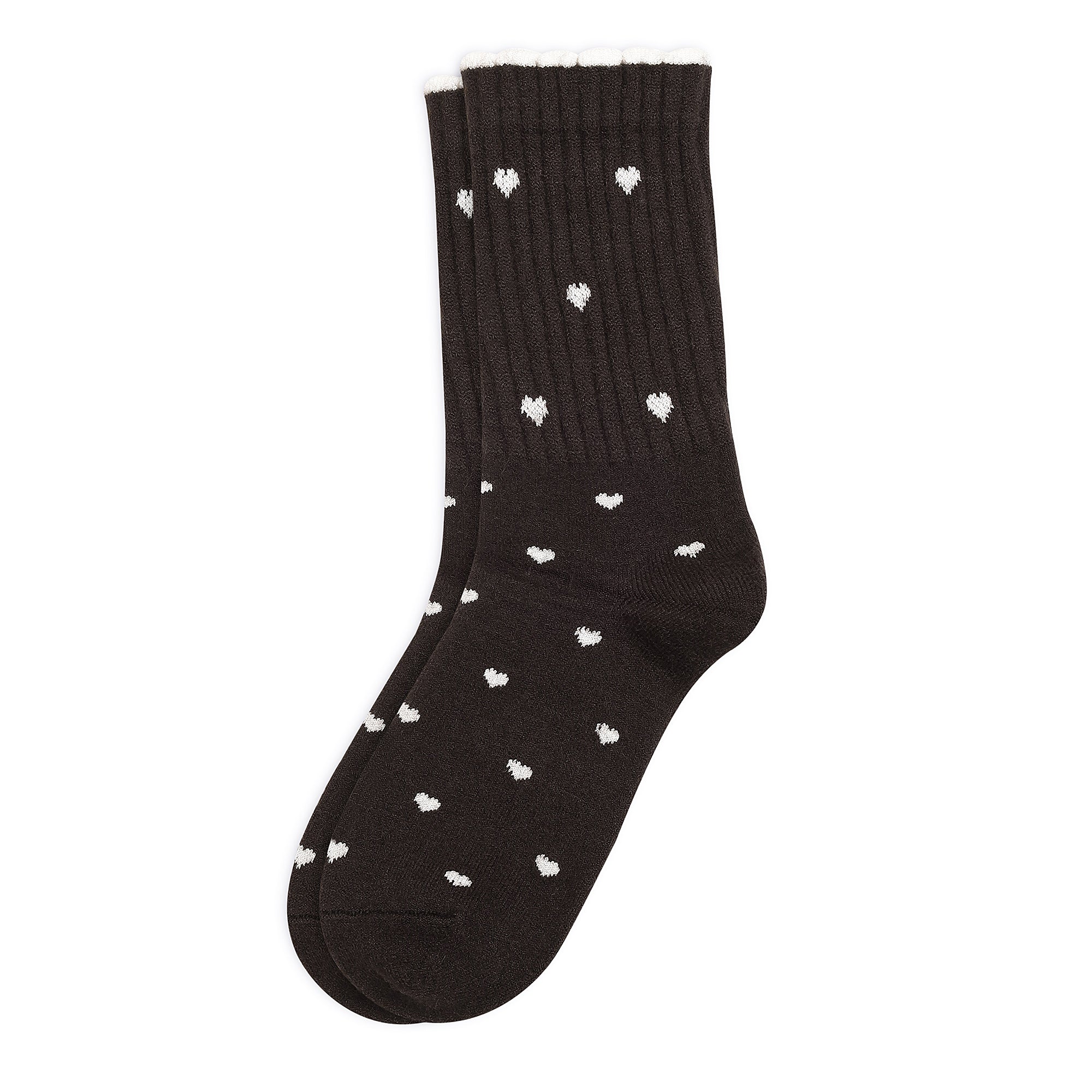 Women's Premium Wool blend Crew Socks - Dark brown