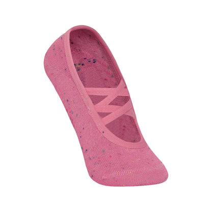 Double Criss Cross Yoga and Pilates Non-Slip Socks for Women - Dark Pink