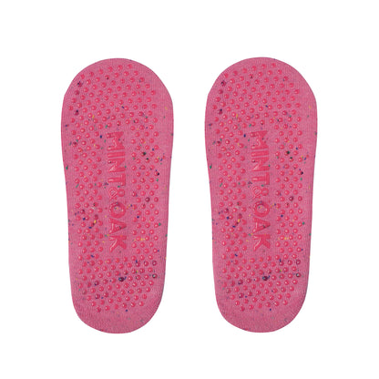 Double Criss Cross Yoga and Pilates Non-Slip Socks for Women - Dark Pink