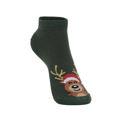 Green Jolly Antlers Socks For Women