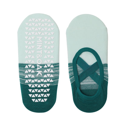 Yoga and Pilates Non-Slip Socks for Women - Mint Green & Dark Green