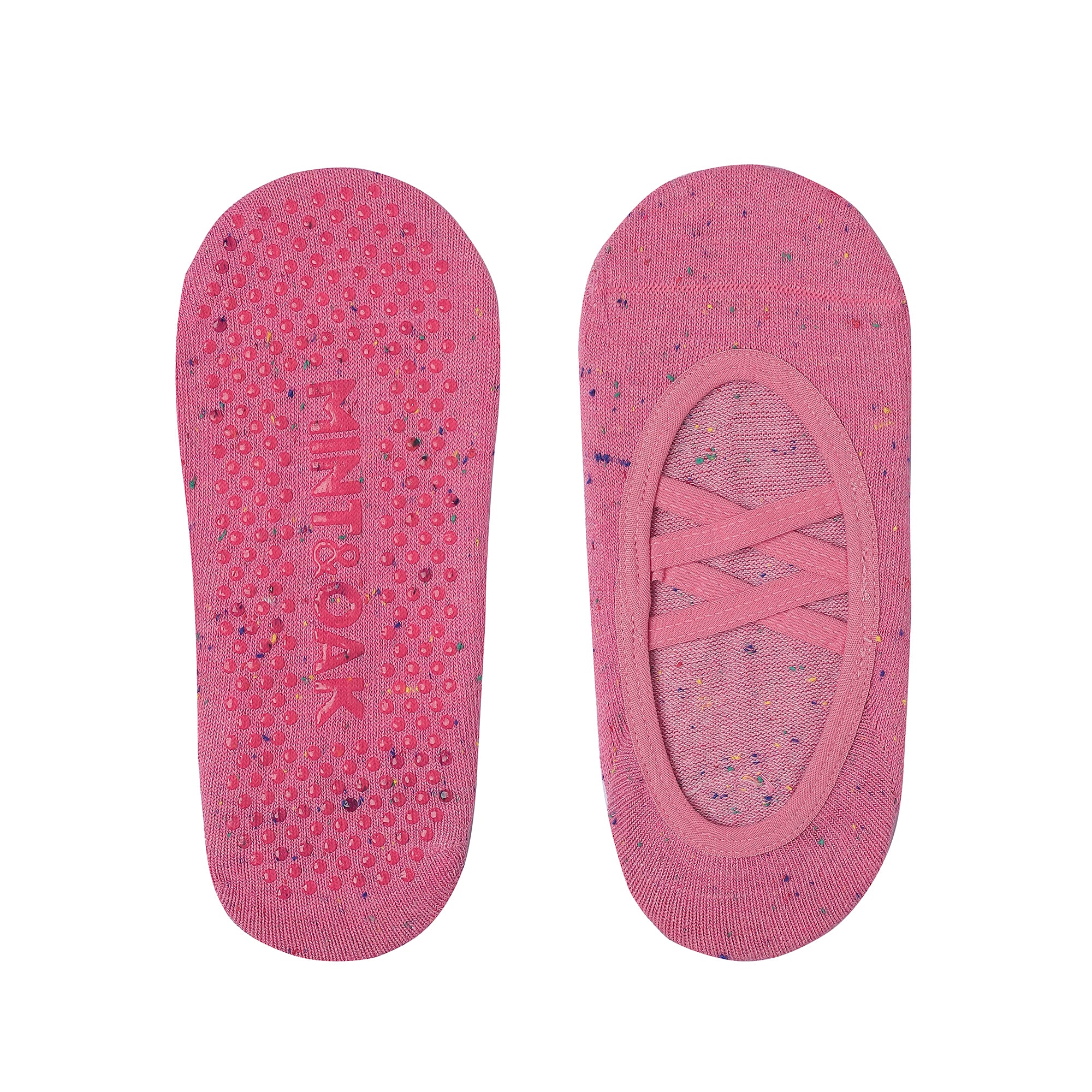 Double Criss Cross Yoga and Pilates Non-Slip Socks for Women - Dark Pink