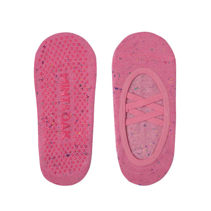 Double Criss Cross Yoga and Pilates Non-Slip Socks for Women - Dark Pink