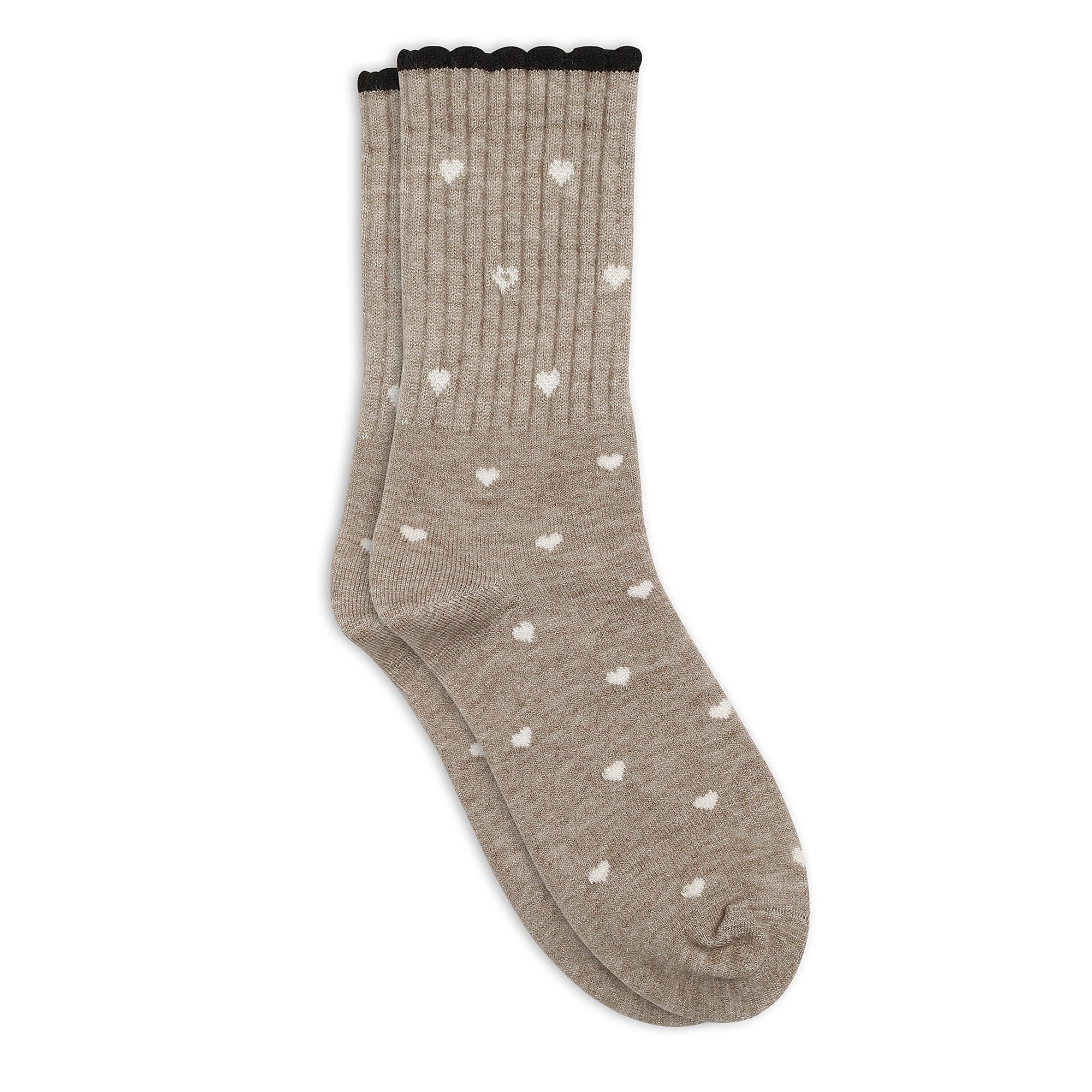 Women's Premium Wool blend Crew Socks - Beige