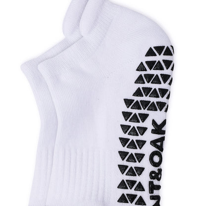 White Unisex Ankle Sports Grip Socks