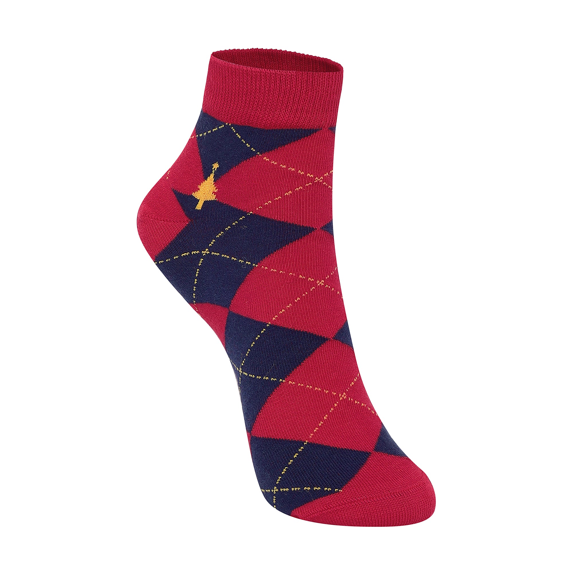 Xmas Argyle Men's Ankle Socks
