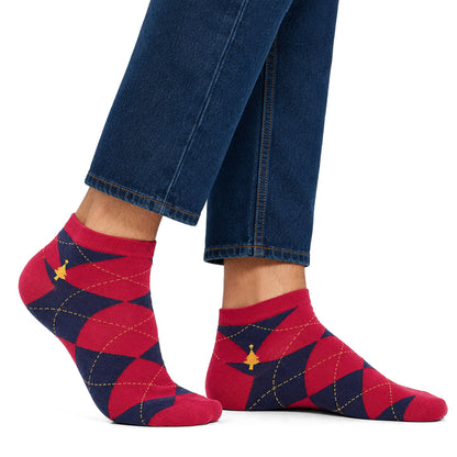 Xmas Argyle Men's Ankle Socks