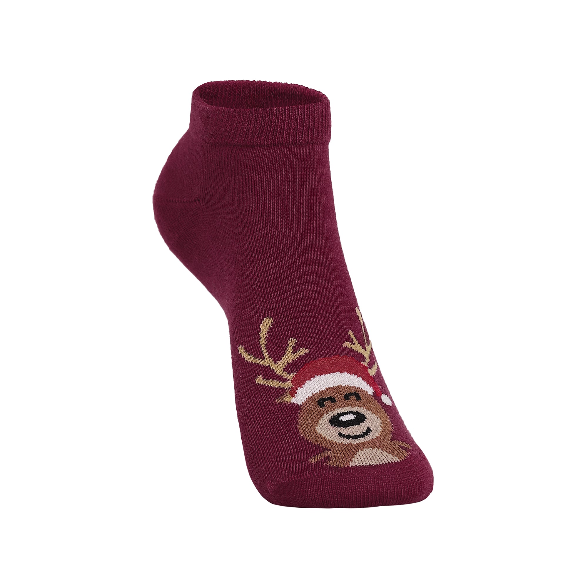 Red Jolly Antlers Socks For Women