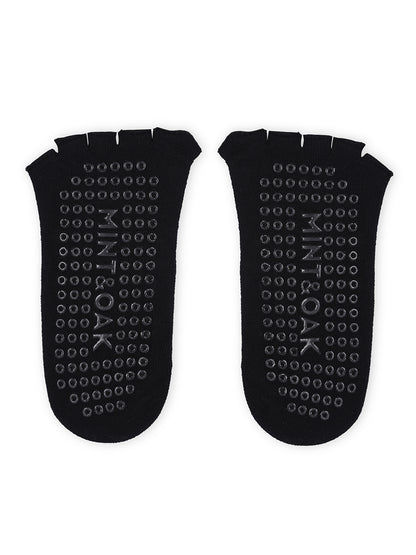 Yoga and Pilates Open Toe Non-Slip Socks for Women - Black