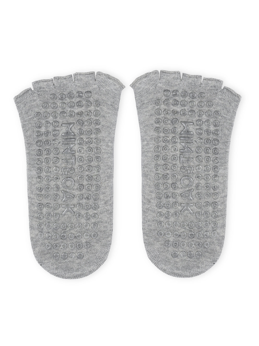 Yoga and Pilates Open Toe Non-Slip Socks for Women - Grey & Neon Green