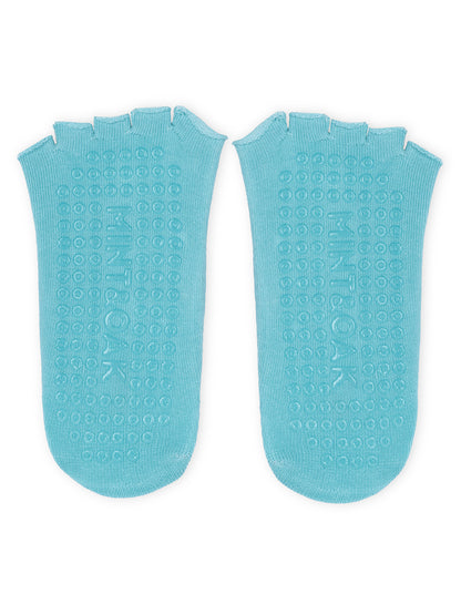 Yoga and Pilates Open Toe Non-Slip Socks for Women - Light Blue