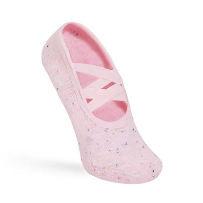 Double Criss Cross Yoga and Pilates Non-Slip Socks for Women - Pink