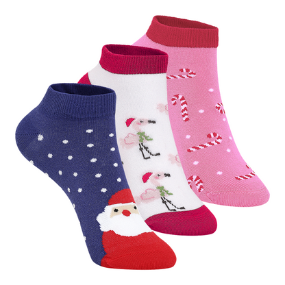 Santa’s Favourites Set of 3 Socks for Women - Giftbox Packaging
