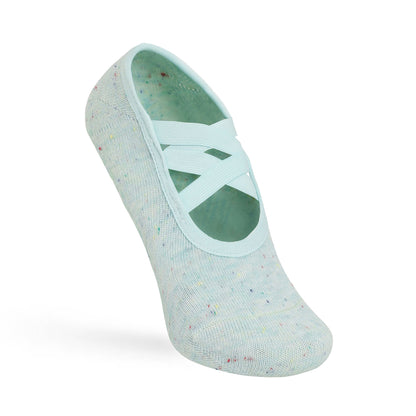 Double Criss Cross Yoga and Pilates Non-Slip Socks for Women - Green