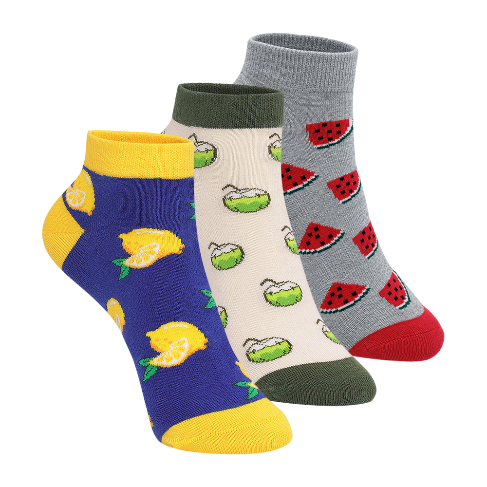 Tropical Toes Set-of-3 Ankle Socks for Women