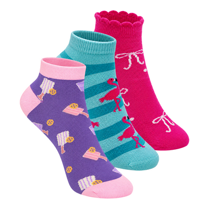 Pretty Little Things Set-of-3 Ankle Socks for Women