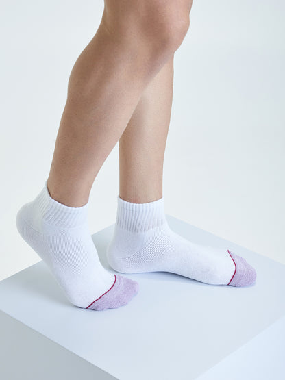 Sports terry Ankle Socks For Men -  Set Of 5 ( White, Grey, Black & Grey Melange, Blue Melange, White )