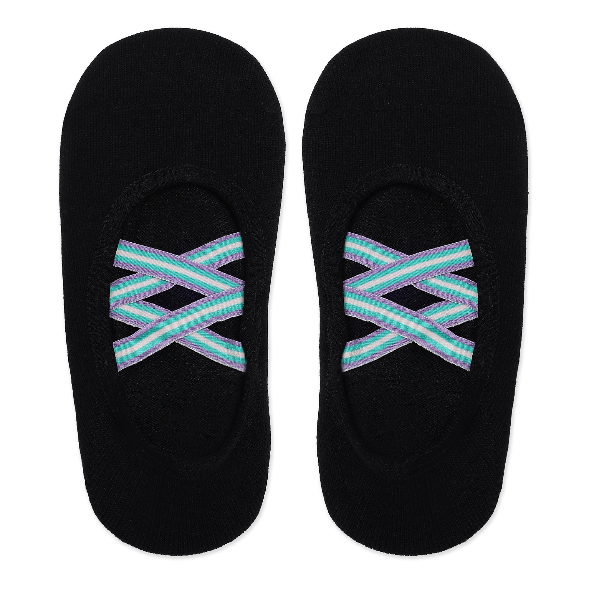 Double Criss Cross Yoga and Pilates Non-Slip Socks for Women - Black
