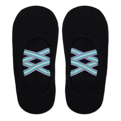 Double Criss Cross Yoga and Pilates Non-Slip Socks for Women - Black
