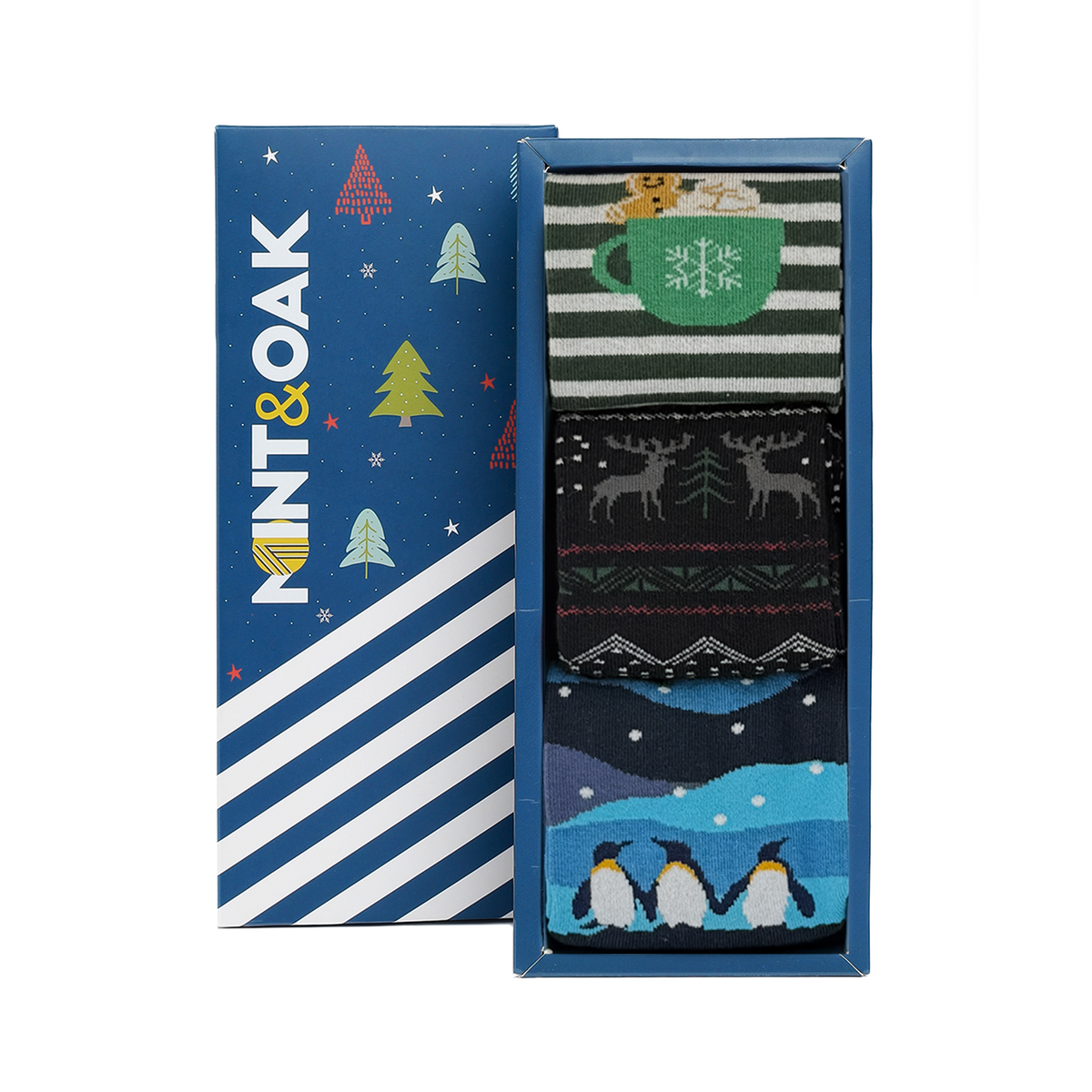 Christmas After Dark Set-of-3 Crew Socks for Men