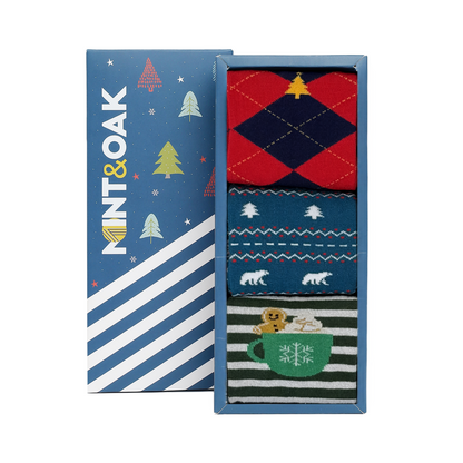 Sweet Christmas Treats Set-of-3 Crew Socks for Men