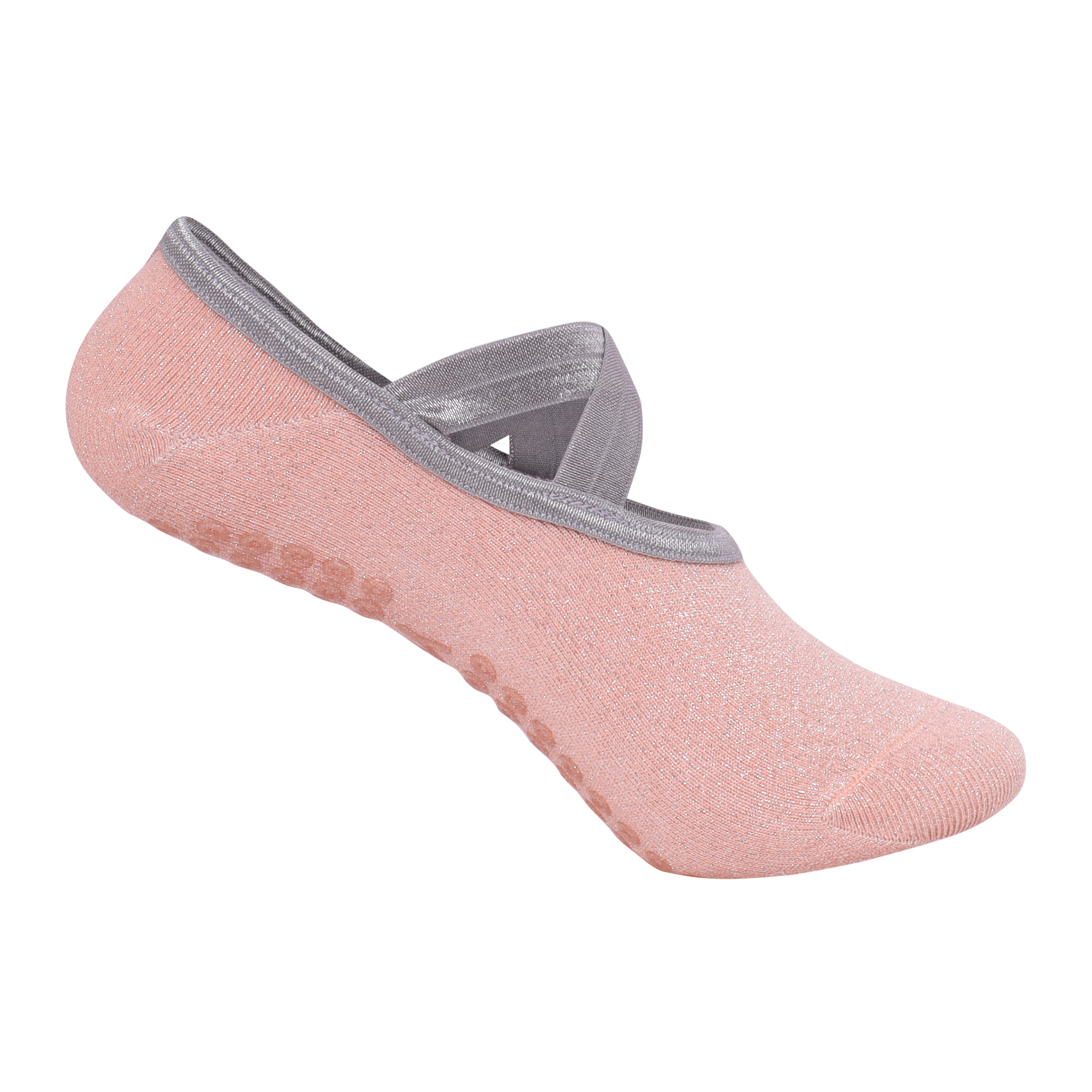 Yoga and Pilates Non-Slip Socks for Women - Shimmer Light Pink